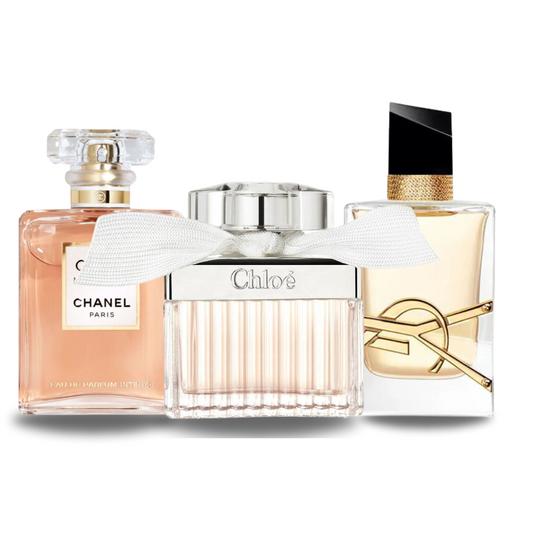 Combination of 3 fragrances - Coco Mademoiselle from Chanel, Libre from Yves Saint Laurent and Chloé Signature [100 ml each]